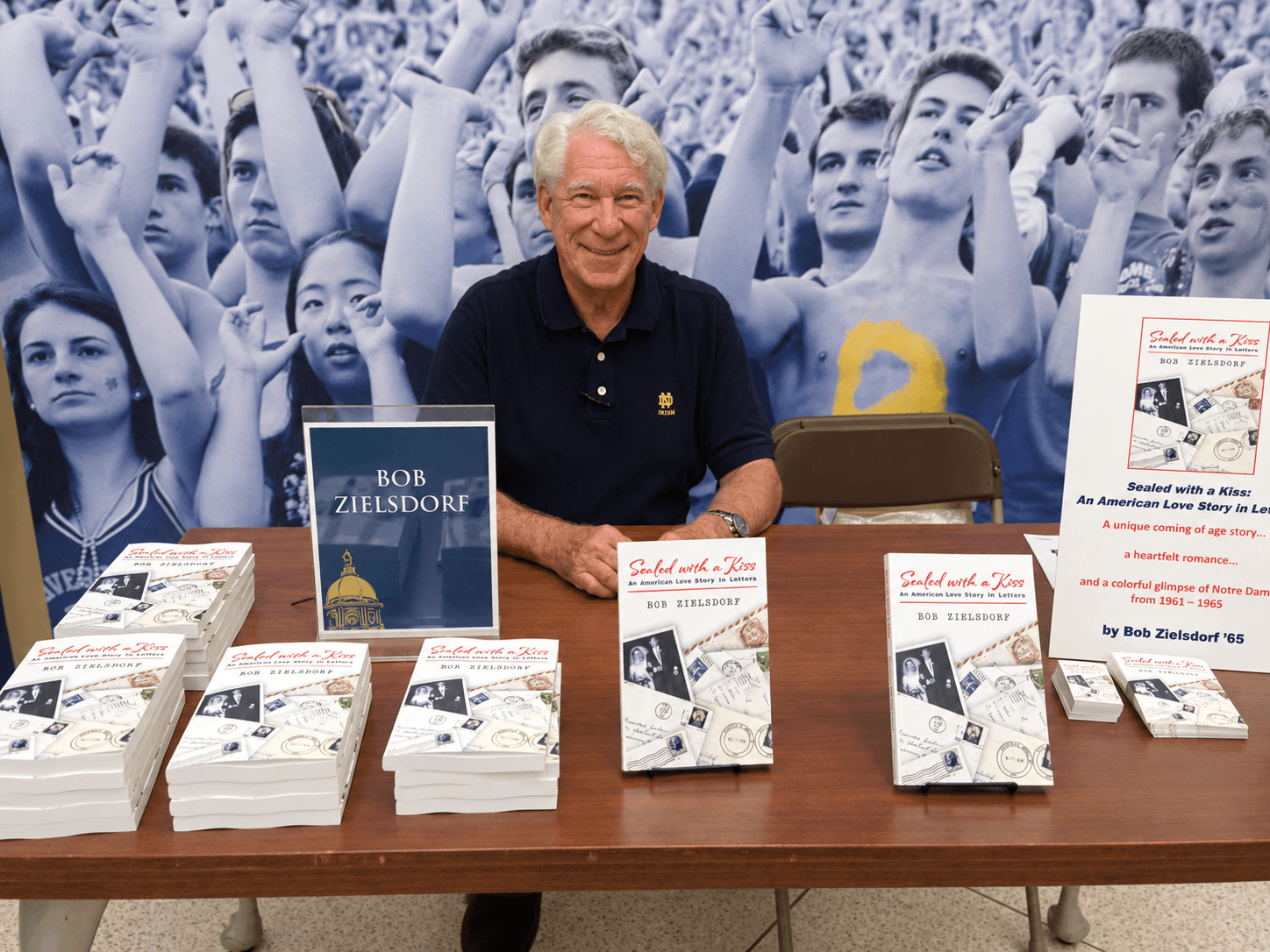 Bob Zielsdorf with copies of Sealed with a Kiss